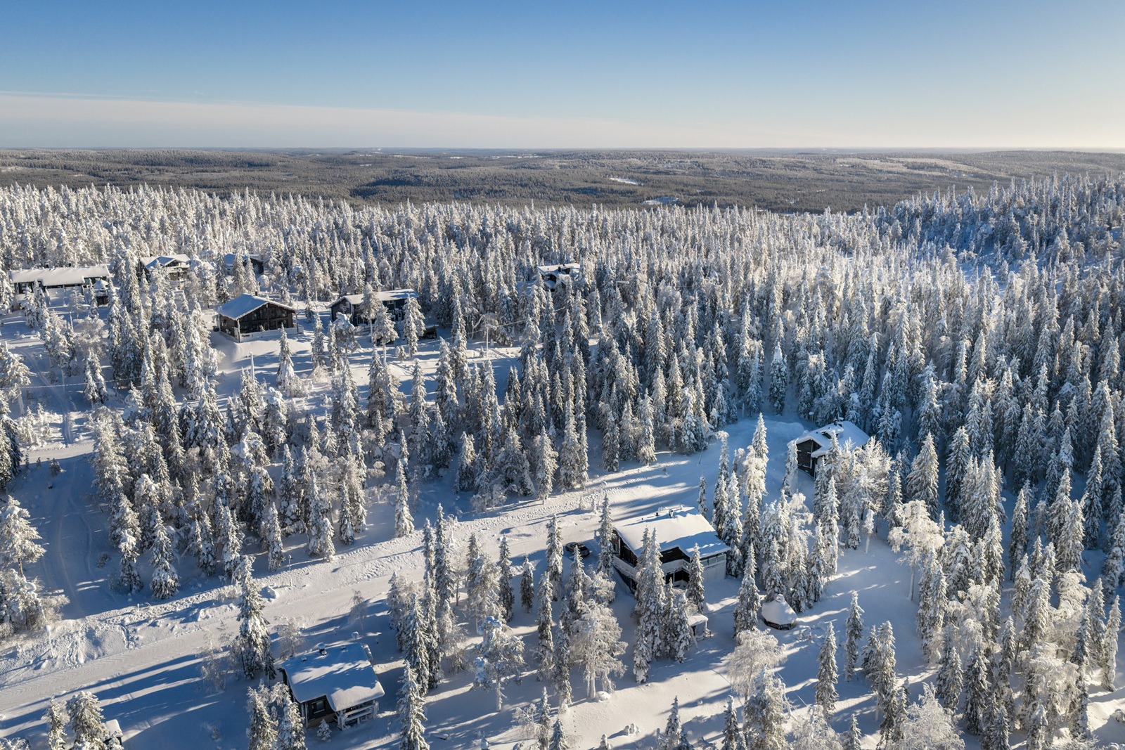 Yleiskuvaa talviselta Pikku-Syötteeltä.