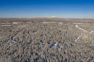 Talvinen ilmakuva tontista.