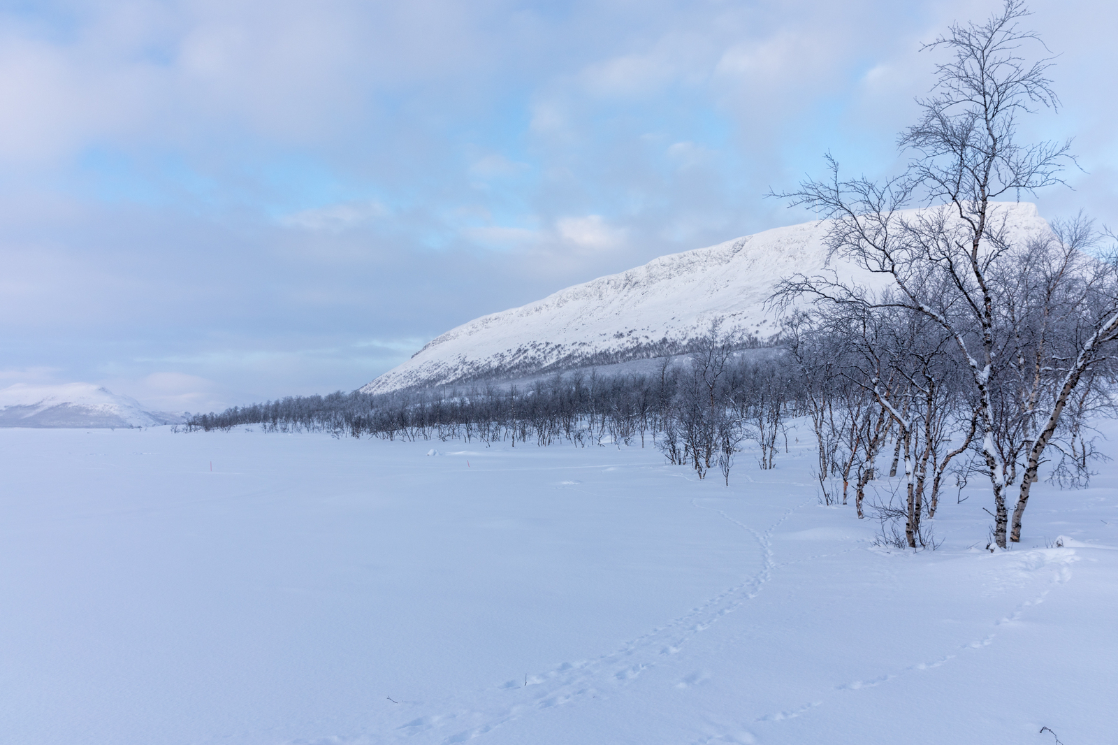 Talvinen näkymä Kilpisjärveltä Saanalle